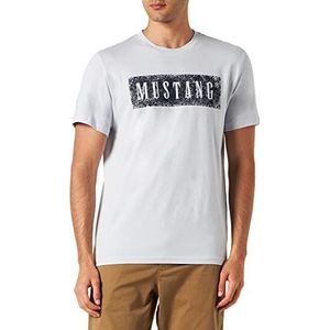 MUSTANG Heren Style Alex C Print T-shirt, Gray Dawn 4017, S, grijs dawn 4017, S