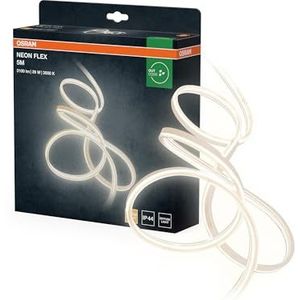 OSRAM Neon Flex decoratieve LED-strips voor buiten, warm wit, 5 m, gemaakt van siliconen, IP44-bescherming, indirecte en directe verlichting voor tuin en balkon