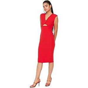 Trendyol Jurk - Marineblauw - Midi, Rood, 64