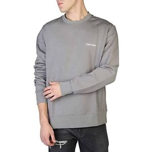 Calvin Klein Heren Micro Logo Repreve Sweatshirt Zwaargewicht Breien, Grijs asfalt, S