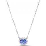 Swarovski Constella ketting, Oval-slijpvorm, Blauw, Rodium toplaag