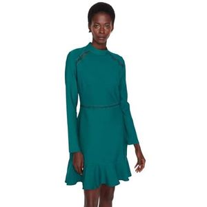 TRENDYOL Midi A-lijn, nauwsluitende geweven stof jurk, groen, 36