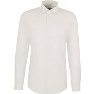 Seidensticker Flanellen herenhemd - slim fit - gemakkelijk te strijken - Kent kraag - lange mouwen - 100% katoen, grijs, 43