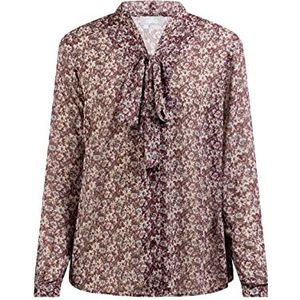 usha Damesblouse met lange mouwen, Bordeaux meerkleurig, XXL