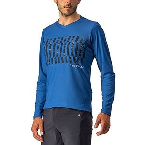 CASTELLI Trail Tech LS T-shirt voor heren, Cobalt Blue/Savile Blue-silver, XS