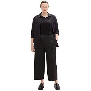 TOM TAILOR Dames Culotte broek met ruitpatroon, 33237-grijs zwart tiny check, 54/28, 33237-grijs zwart Tiny Ck Check, 54W x 28L