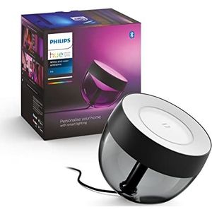 Philips Hue Iris Tafellamp - Duurzame LED Verlichting - Wit en Gekleurd Licht - Zwart - Dimbaar - Verbind met Hue Bluetooth of Bridge - Werkt met Alexa en Google Home