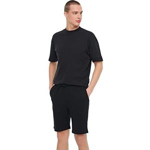 Trendyol Man Homewear Normale taille Wijde pijpen Regular fit Shorts Zwart, Zwart, M