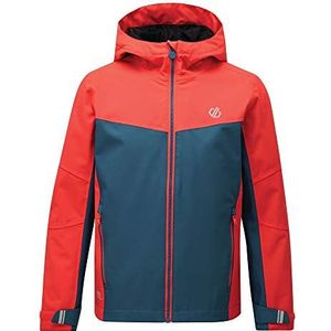 Dare2b Kids DKW413 P76C03 In The Lead' Roll Away Waterdichte Shell Jassen, Vurig Koraal/Benzine Blauw, 3-4