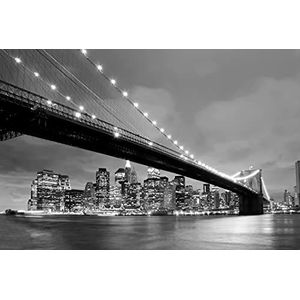 BEELD BEHANG PAPERMOON, New York brug zwart / wit, VLIES fotobehang, digitale druk, incl. lijm, verschillende maten