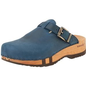 Woody Heren Leon houten schoen, blauw, 48 EU, blauw, 48 EU