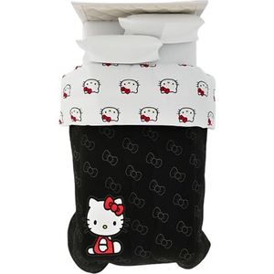 Franco Hello Kitty beddengoed, superzacht microvezel, omkeerbaar dekbed, twin, (officieel gelicentieerd product)