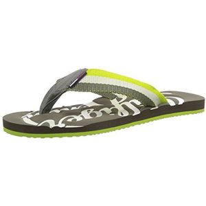 Tommy Jeans Bobby 5c - 1, slippers voor heren, Groene Grün Dusty Olive Lime Punch 902