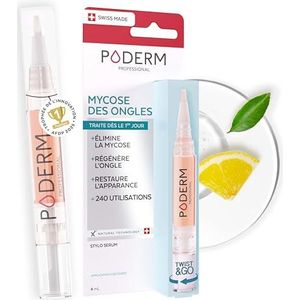 Poderm Stylo Sérum Mycose des Ongles – Ontwikkeld door een Podoloog – Gemaakt in Zwitserland – Stylo Nagels Hand & Voet – Schimmelbehandeling & Beschadigde Nagels – Nagelverzorgingspen Schimmel