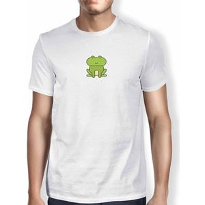 Green Fish, Basic T-shirt voor heren, 100% katoen, regular fit, Digital Icon Printed, maat: M, kleur: wit, wit, M