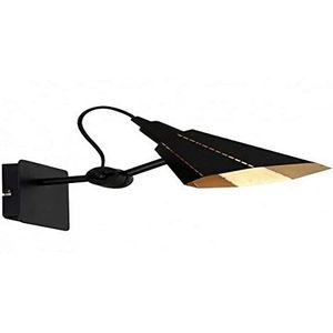 Homemania HOMAX_4612 Alhena wandlamp, zwart, goud, metaal, 12 x 12 x 30 cm