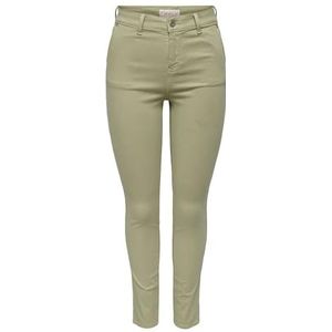 ONLY Chino voor dames, hoge taille, Sage Green, S / 31L