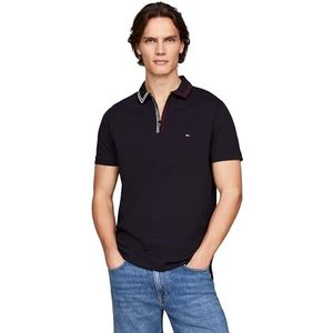 Tommy Hilfiger Heren RWB Zip Sluiting Tipping REG Polo S/S Polo, Desert Sky, XS, woestijn hemel, XS