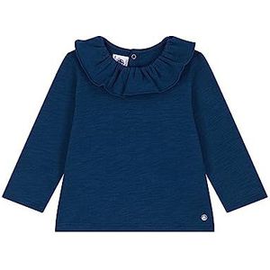 Petit Bateau Baby meisjes A08DB blouse met lange mouwen, blauw incognito, 3 maanden, blauw incognito, 3 Maanden