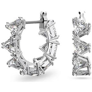 Swarovski Ortyx Ringoorbellen, Triangle-Slijpvorm, S, Wit, Rodium Toplaag