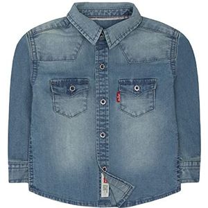 Levi's Lvb Barstow Western Shirt 6E6866 Top van stof voor kinderen en jongeren, turquoise (vintage stone), 3 jaar
