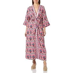 aleva dames kimono, roze, meerkleurig, XS