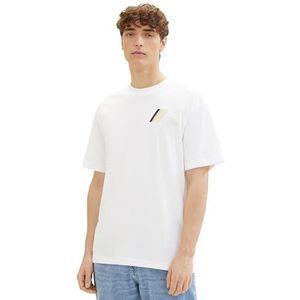 TOM TAILOR Denim T-shirt voor heren, 20000 - wit, L