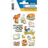 HERMA 5419 Grappige dierenstickers voor kinderen, boerderijdieren (36 stickers, papier, mat), zelfklevend, permanent hechtende motiefetiketten voor meisjes en jongens, kleurrijk