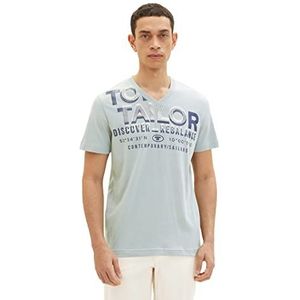 TOM TAILOR Uomini T-shirt 1035657, 28129 - Light Ice Blue, XL