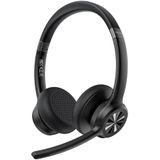 TECKNET V5.2 Bluetooth-headset met microfoon, draadloze headset met ruisonderdrukking en dempende microfoon, oplaadbare draadloze on-ear hoofdtelefoon voor vrachtwagenchauffeurs/callcenters/kantoren