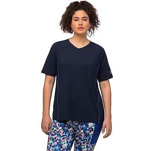 Ulla Popken Dames T-shirts, marineblauw, 62/64 Grote maten