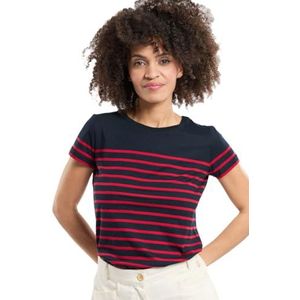 Armor-lux Dames Marinier Etel Héritage Dames T-shirt, Veelkleurig (Ii9 Rich Navy/Braise Ii9), 1 an