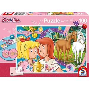 Schmidt Spiele Puzzel 56320 Bibi en Tina, paardengeluk, 100 delen kinderpuzzel, kleurrijk