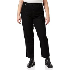 NA-KD Denim Jeans met rechte pijpen voor dames, Zwart - Washed Black, 36