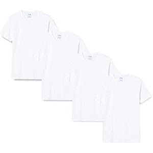 Athena - Heren T-shirt, V-hals, biologisch katoen, 8A69 (4 stuks), Wit., XXL