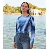 Petit Bateau - Marineshirt - Katoen - Wit/Blauw - Lange Mouwen