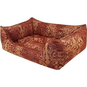 Dandy Dog Hondenbed, vintage ornamenten, rouge, afneembare overtrek met wasbare anti-allergische vulling, uitneembaar binnenkussen, maat M