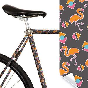 MOOXIBIKE Unisex – volwassenen fietsfolie met patroon voor racefiets, oranje, 2 x 150 x 13 cm
