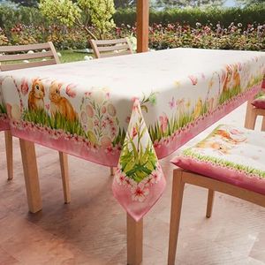 PETTI Artigiani Italiani - Tafelkleed Pasen vlekbestendig rechthoekig tafelkleed Pasen keuken design Flora X24-zits (140 x 450 cm) 100% Made in Italy