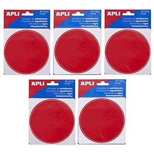 APLI 18997 - verpakking met 5 stickers voor waarschuwingen, rode cirkel