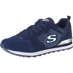 Skechers g 85 gold'n gurl Sneaker dames, Navy Suede/Mesh/Nylon/Silver Trim, 38.5 EU