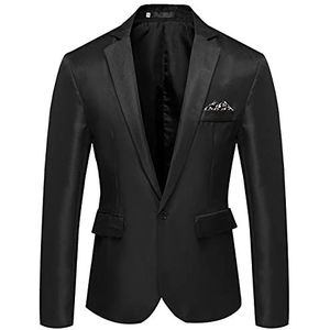Heren Tailleur Jas Een Knop Blazer Slim Fit Shirt Jas Jas Herfst Business Kantoor Jassen Tailleur Mannelijke Mode Cocktail voor Nacht Business Jurk Jassen Lichtgewicht, zwart., 4XL