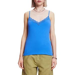 ESPRIT Jerseytop met kant, bright blue, M