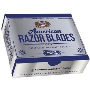 American Razor Blades Single Edge - Premium Hoogwaardig, Langdurig, Nauwkeurige Mesjes voor Superieure Scheerervaring, Vlijmscherpe Mesjes voor Moeiteloos Scheren 100 Stuks