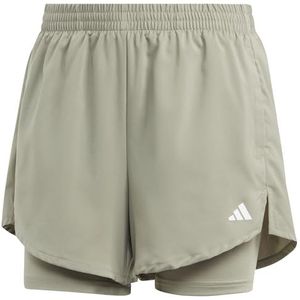 adidas Dames AEROREADY Made for Training Minimal Two-in-One Shorts, silver pebble, XXL