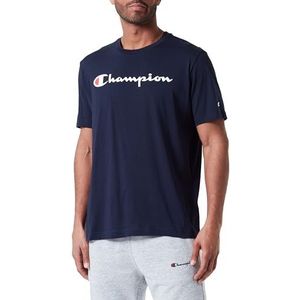 Champion Legacy Icons S/S Crewneck T-shirt, marineblauw, S heren SS24, Navy Blauw, S