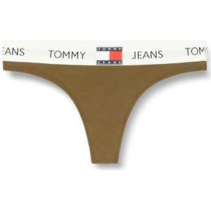 Tommy Jeans Dames Thong (EXT Maten) Tangas, Drab Olive Green, XS