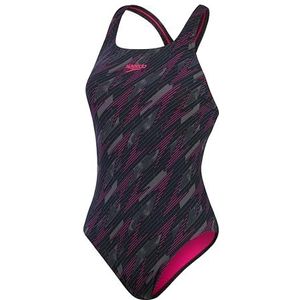 Speedo Dames Hyperboom Allover Medalist Badpak, roze, 152