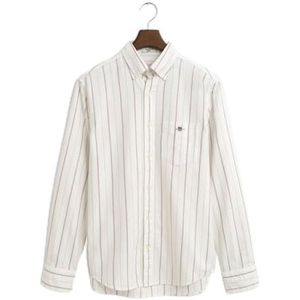 REG Classic Oxford Stripe Shirt, wit, S