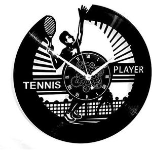 Vinyl Wandklok Vintage Handgemaakte Decor Thuis Office Sport Tennis